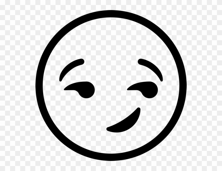 Image Freeuse Stock Black And White Smiley Face Clipart - Winky Face Emoji Black And White - Png Download