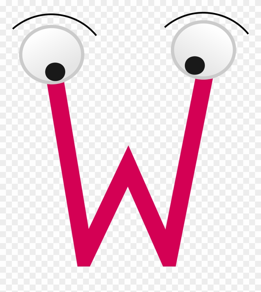 W Sitting Pros And Mostly Cons - Letter W With Face Clipart