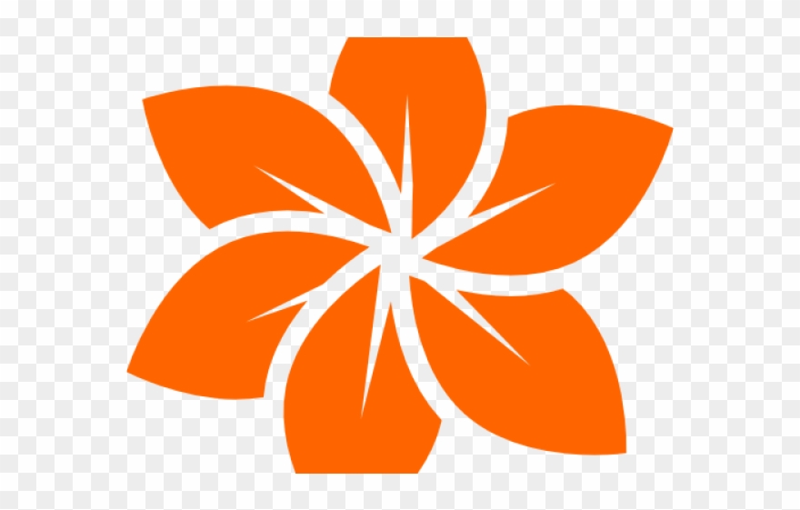 Orange Flower Clipart Cool - Black Flower Logo - Png Download