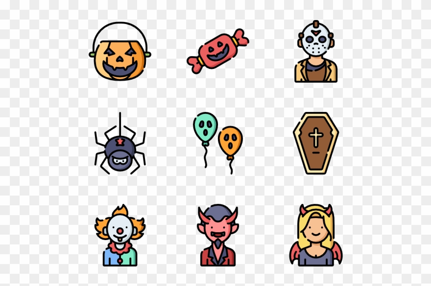 Halloween Design Elements Vector Icon Set - Design Clipart