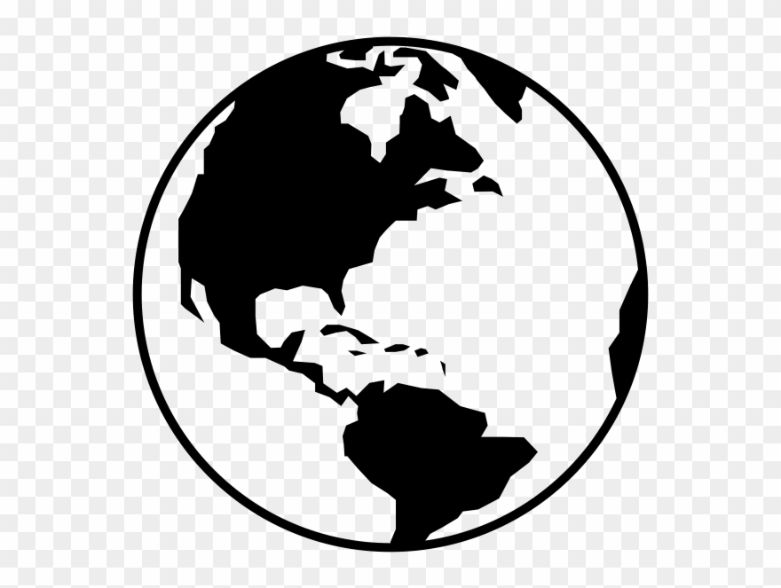 Globe Rubber Stamp - North And South America Map Clipart