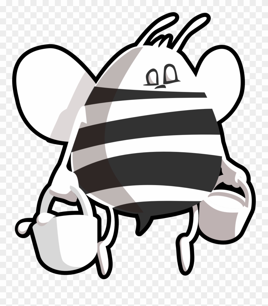 Bee Normal Black White Line Tzunghaor 1979px 291 - Bee Carrying Honey Charms Clipart
