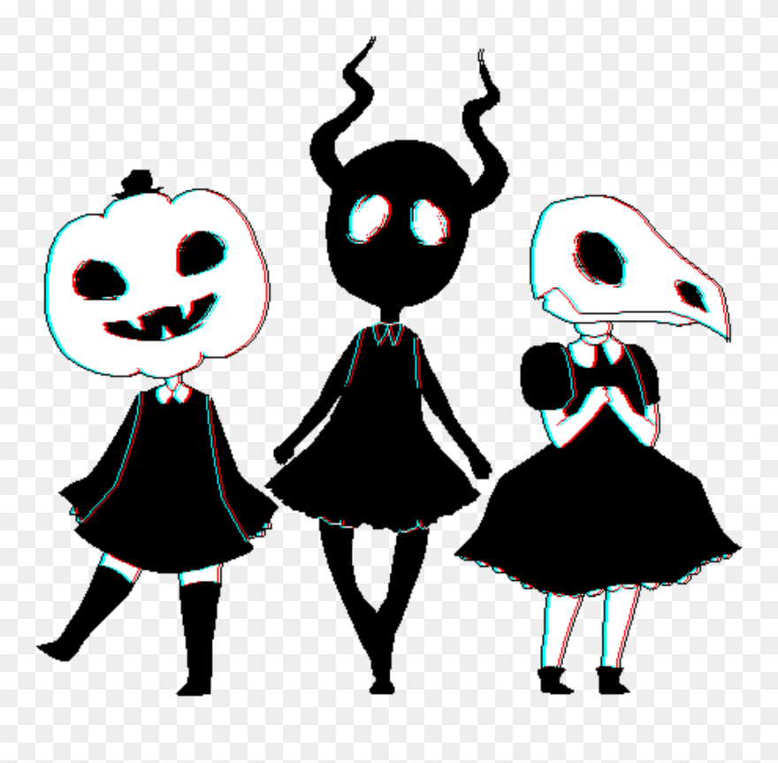 Girls Drawing Creepy Halloween Mask Masks Black Blackth - Halloween Transparent Clipart
