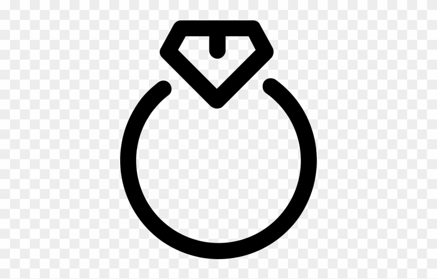 Diamond Ring Rubber Stamp - Clipart Guava Black And White - Png Download