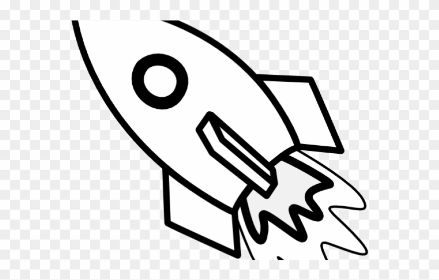 Toy Clipart Black And White - Rocket Ship Embroidery Design - Png Download