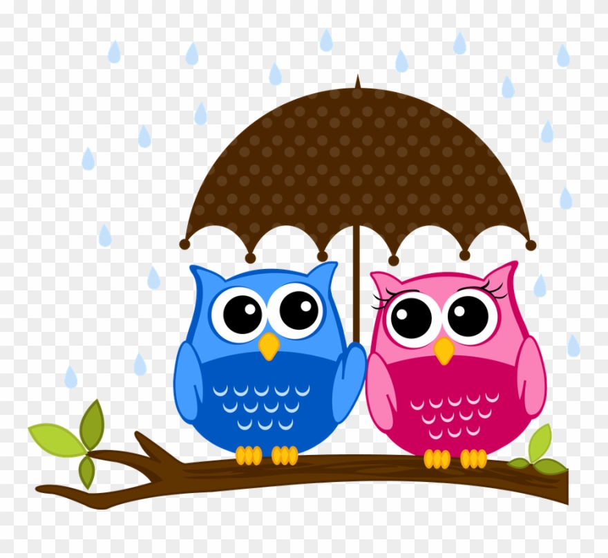Family Clipart Owl - Dibujo Novios Buhos - Png Download