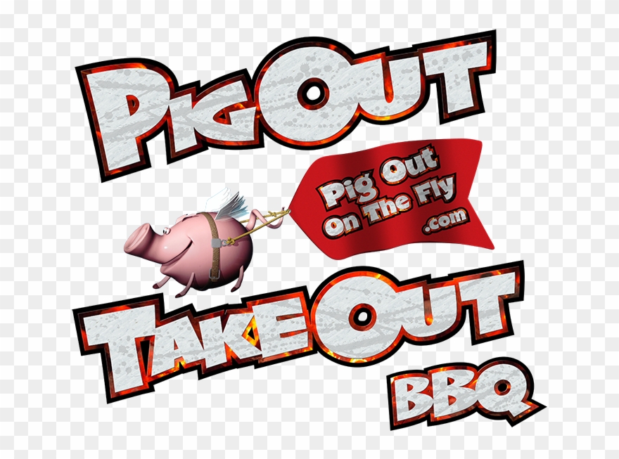 Pig Out Take Out Bbq - Cartoon Clipart