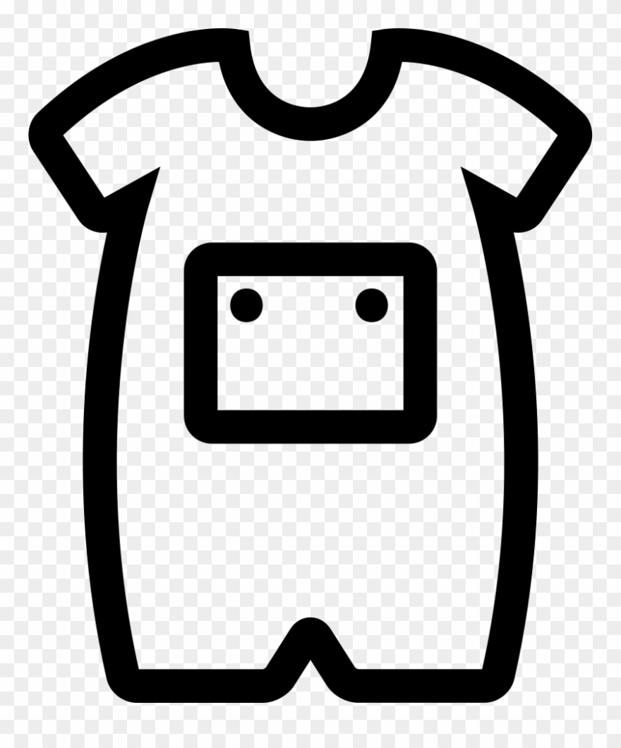 Picture Freeuse Stock Baby Onesie With Front Pocket - Baby Clothes Outline Clipart
