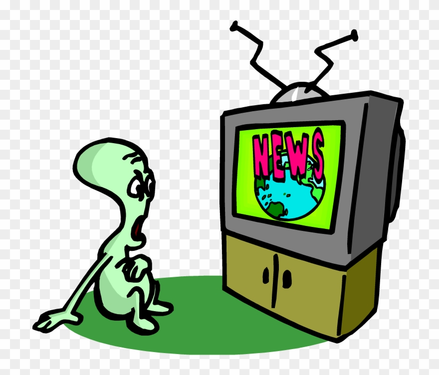 Clipart Science Science Classroom - Alien Watching Tv Cartoon - Png Download