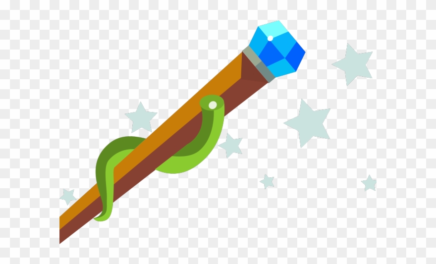 Staff Clipart Magical - Transparent Magic Wand - Png Download