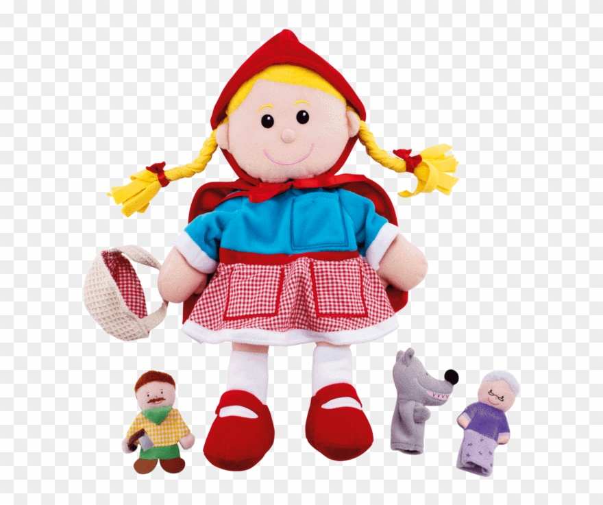 Hand Puppet Set, Little Red Riding Hood - Little Green Riding Hood Baby Dolls Clipart