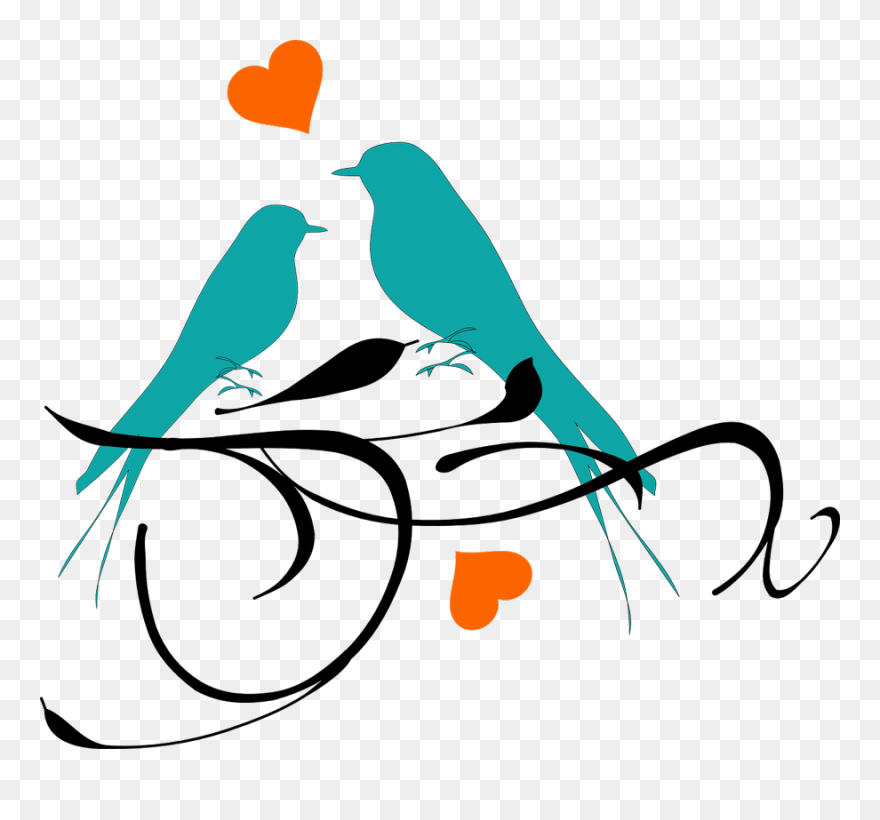 Birds On A Branch Svg Clip Arts 600 X 532 Px - Png Download