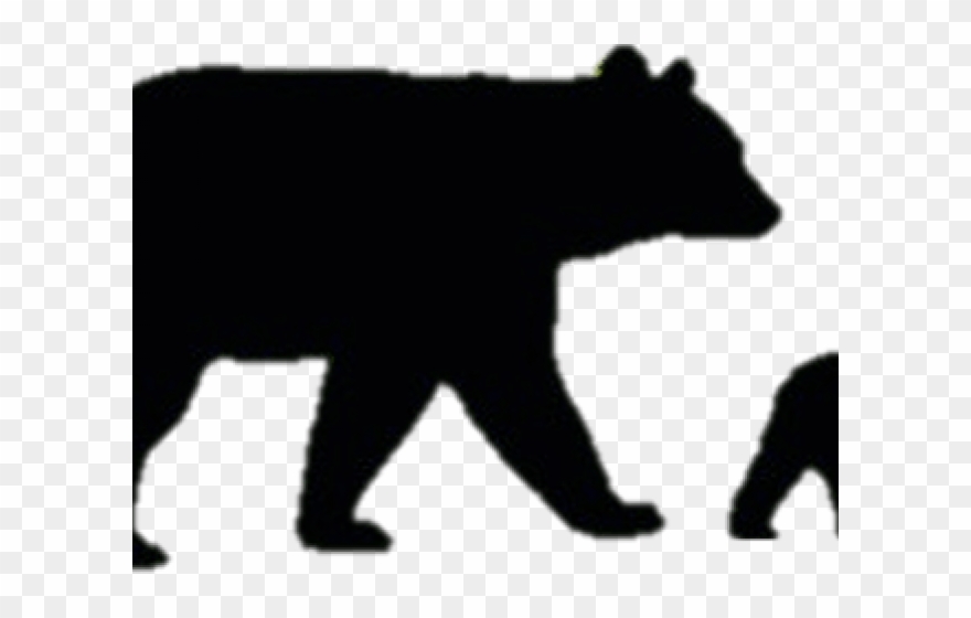 Bear Cub Clipart Sitting Bear - Bear And Cub Silhouette - Png Download