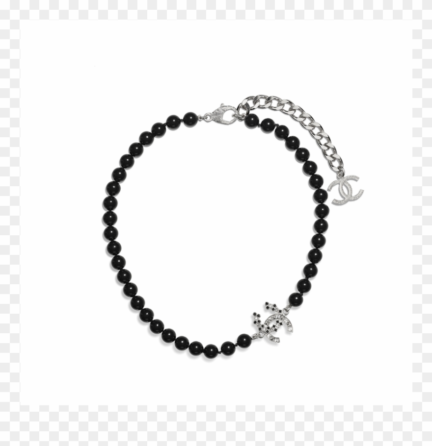 Necklace, Metal, Glass Pearls & Strass-silver, Crystal, - Bracciali Amen Clipart