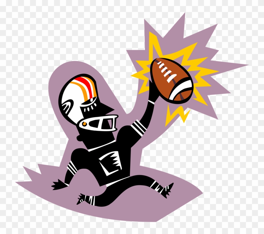 Vector Illustration Of Football Player Celebrating - American Football Clipart