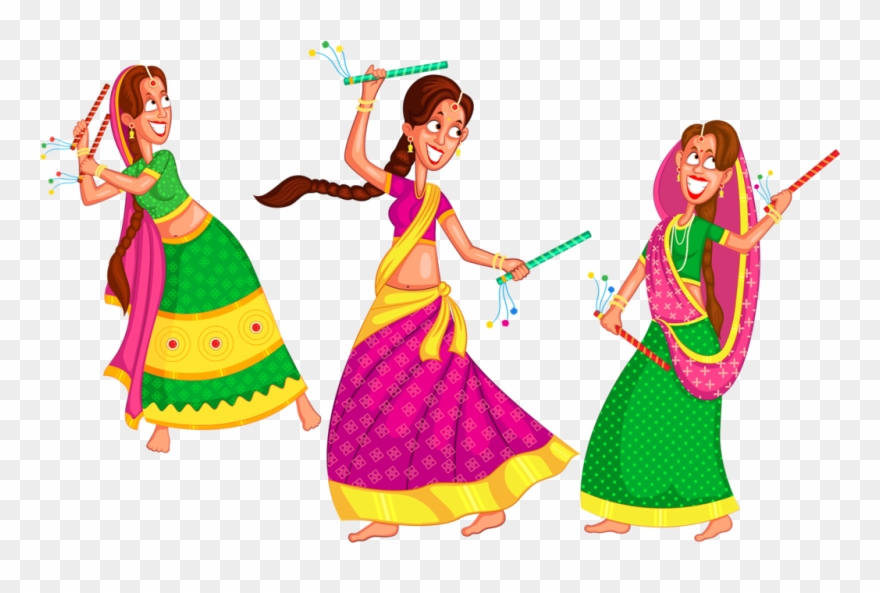 Clip Art - Dandiya Vector - Png Download