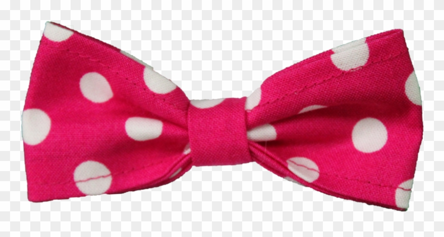 Clip Free Stock Hot Bow Tie W - Pink Bow With White Polka Dots - Png Download