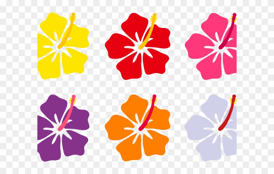 Tropical Flowers Cliparts - Cartoon Hibiscus - Png Download