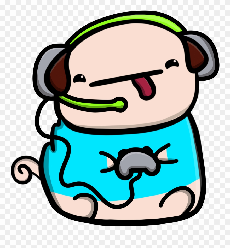 Gamer Pug 1 1n - Video Game Clipart