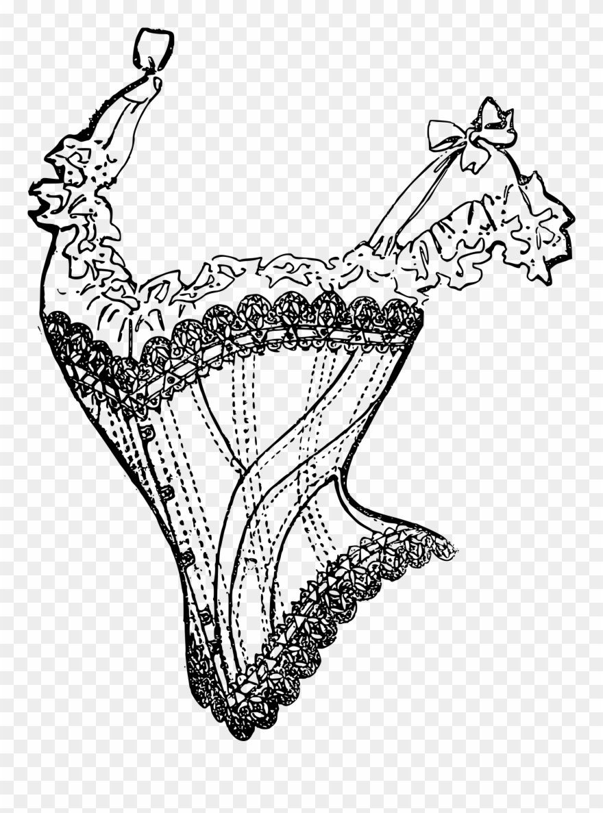 Clipart - Corset Lineart - Png Download