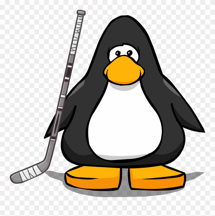 Riley's Hockey Stick On A Player Card - Penguin With Top Hat Clipart
