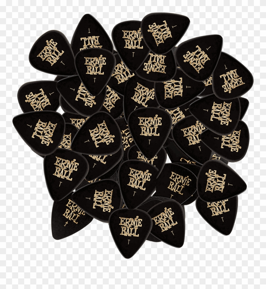 Thin Black Cellulose Picks, Bag Of - Ernie Ball Inc. - Thin Black Picks Bag Clipart