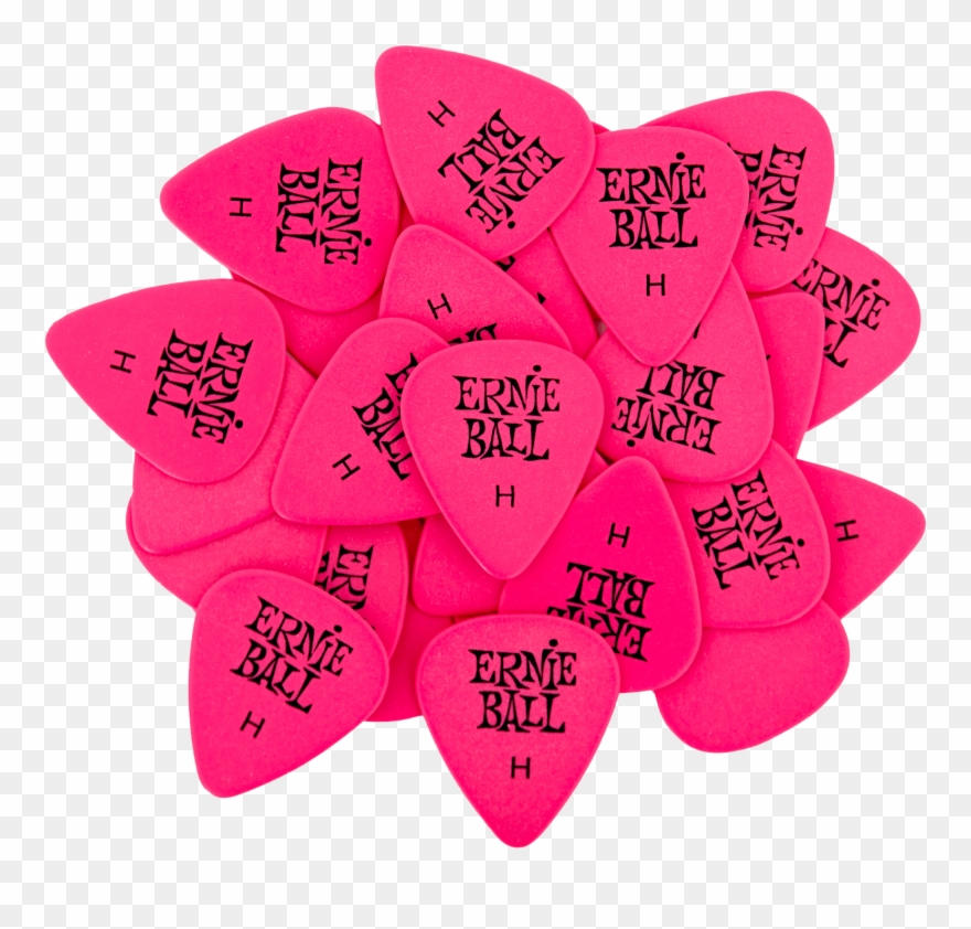 Ernie Ball Heavy Pink Picks Bag Of 144 Clipart