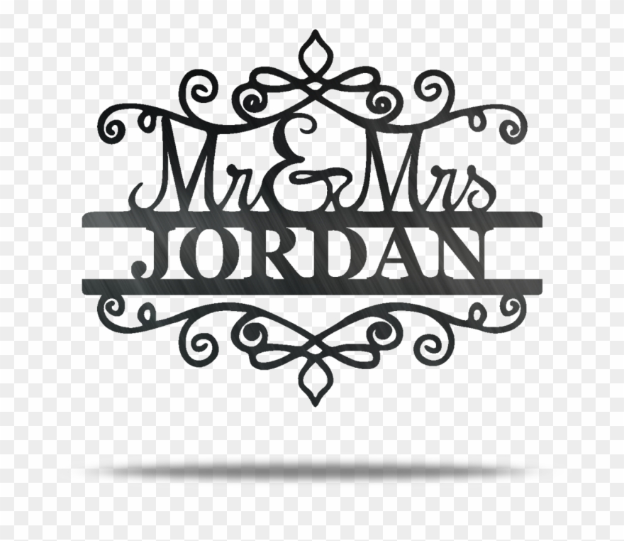 Mr & Mrs Split Monogram Png Clipart