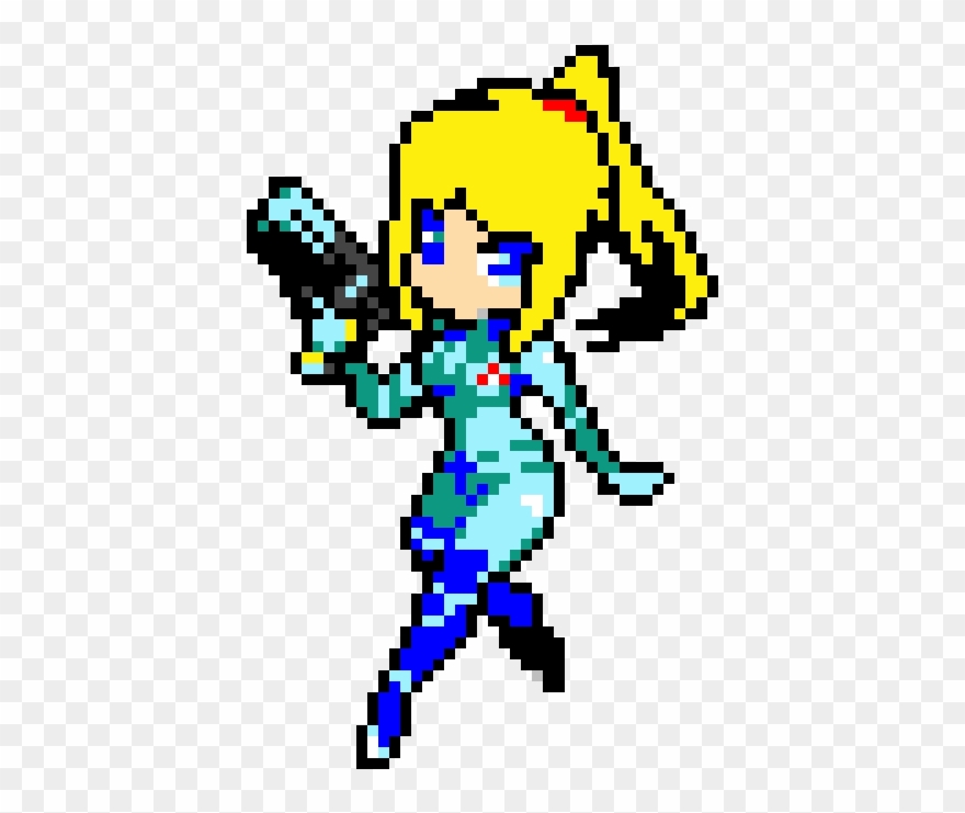 Chibi Zero Suit Samus - Pixel Art Samus Sans Armure Clipart