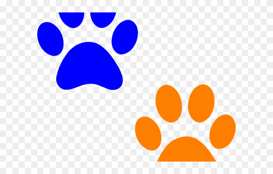 Well Clipart Paw Print - Small Orange Paw Print - Png Download