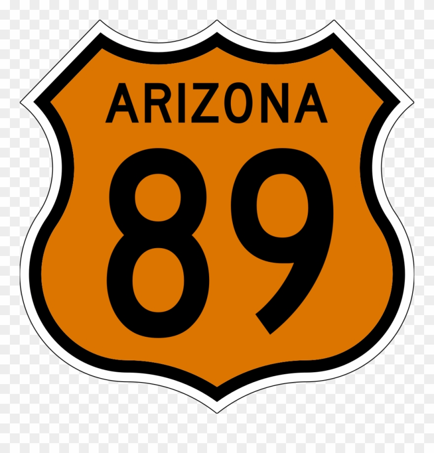Open - Arizona State Route 89 Sticker R2726 Highway Sign Road Clipart
