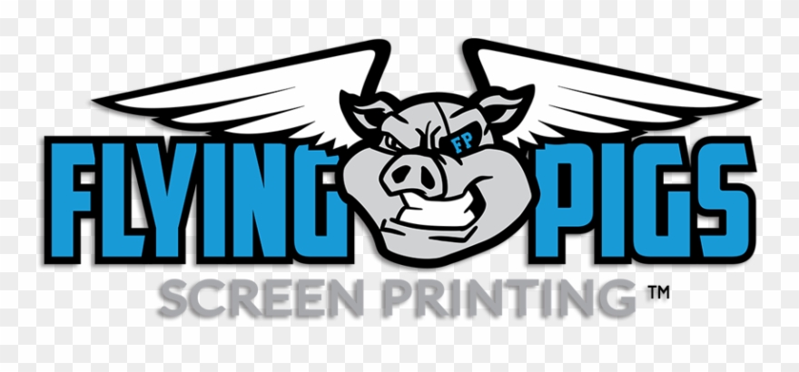 Flying Pigs Screen Printing Clipart