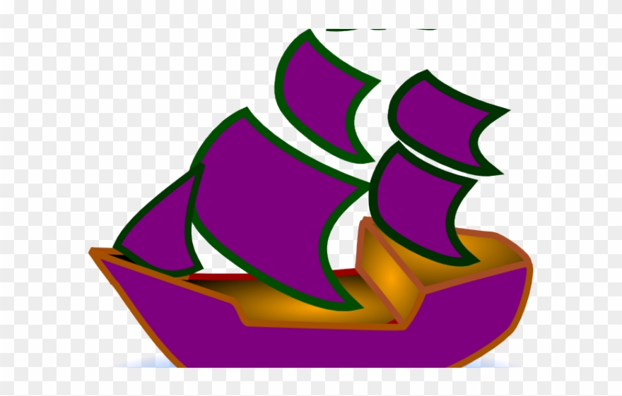 Purple Clipart Boat - Boat - Png Download