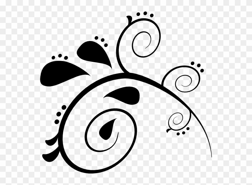 Image Library Stock Pattern Huge Freebie - Black And White Butterfly Floral Art Design - Shower Clipart