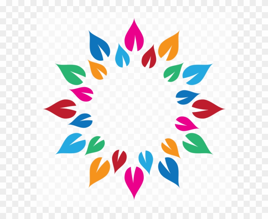 Colorful Leaves Circle Mandala - Mandala Art Vector Png Clipart