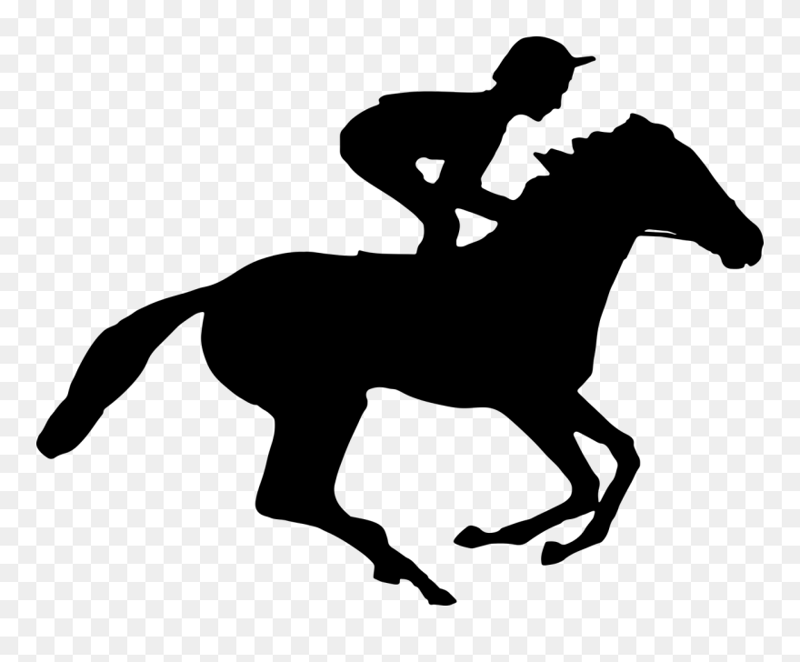 Horse And Jockey Silhouette Clipart