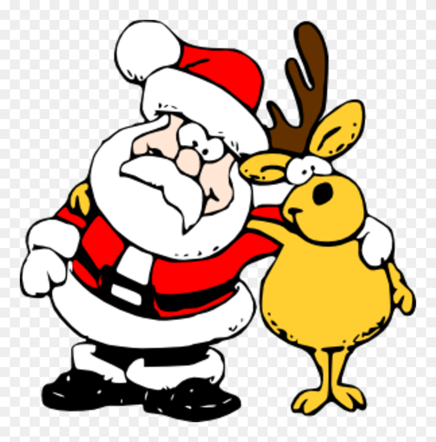 Santa Will Be At Bi Centennial Park - Santa And Reindeer Drawing Clipart