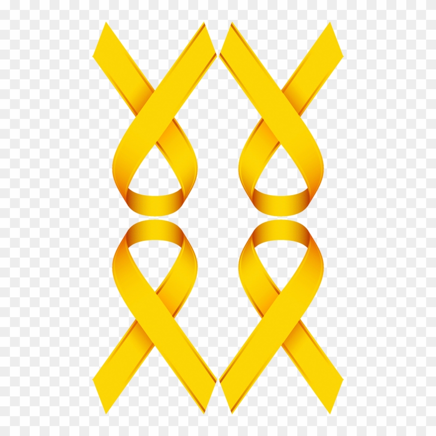 Gold Ribbon For Childhood Cancer Awareness Giftwrap - Yellow Cancer Ribbon Background Clipart
