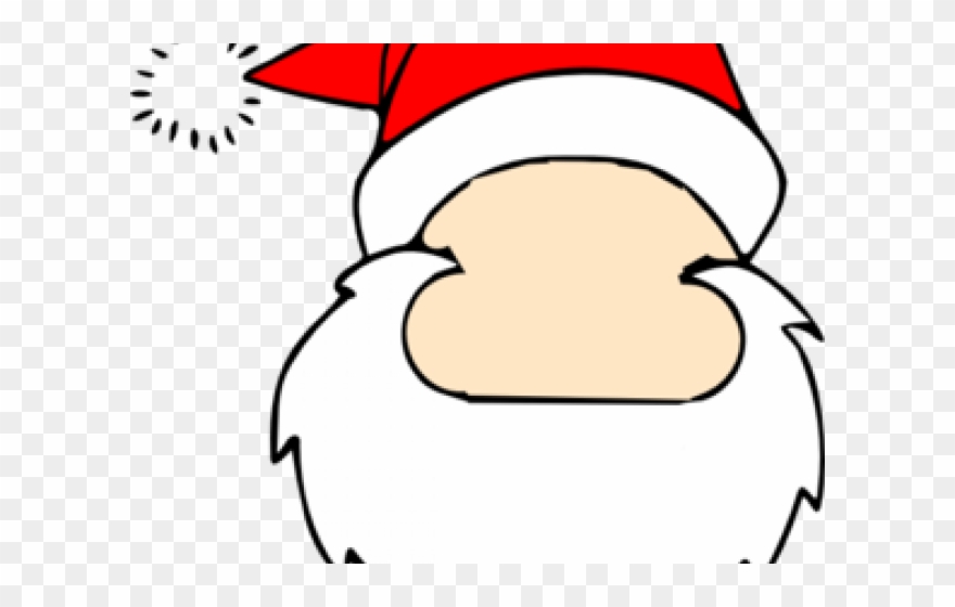 Santa Clipart Mask - Cartoon Transparent Background Santa Beard - Png Download