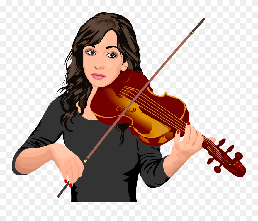 Why Every Person Should Play The Violin Drum Clip Art - Girl Playing Violin Clipart - Png Download
