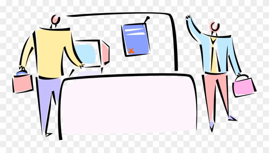 Coworkers Leave Work At End Of Day - Clip Art - Png Download