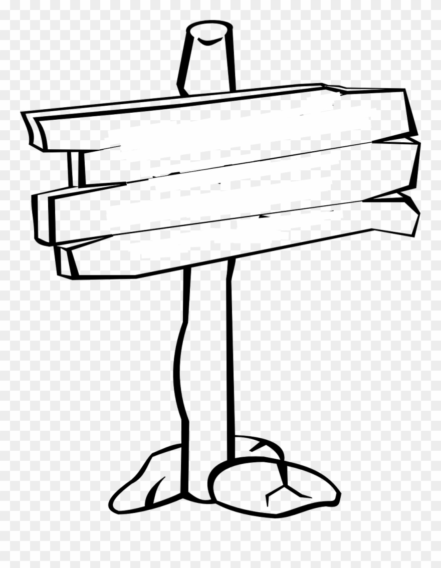 Signpost Wooden Sign - Wooden Sign Clip Art - Png Download