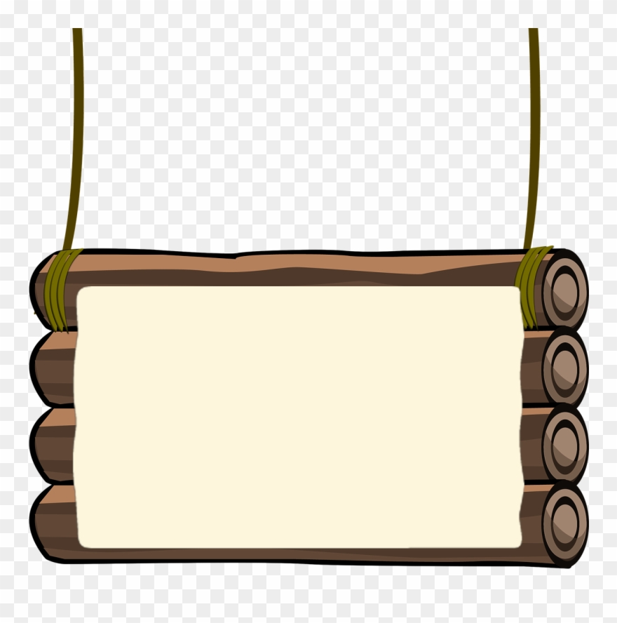 Wood Sign Trunk - Letrero En Blanco Png Clipart