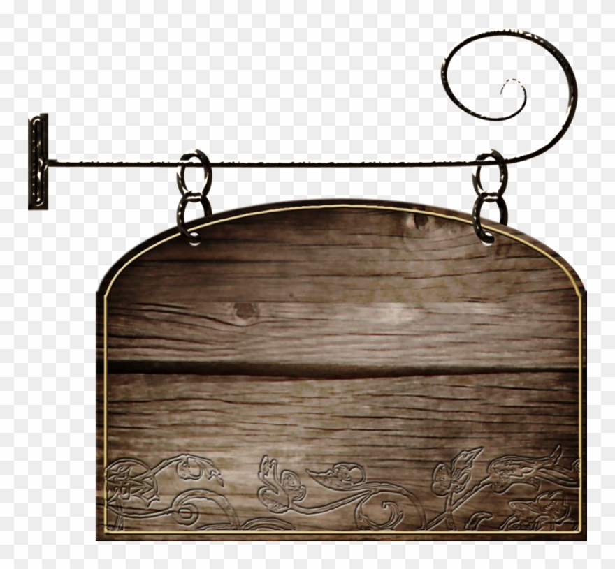 Wood Sign Clipart Png - Hanging Wooden Sign Png Transparent Png