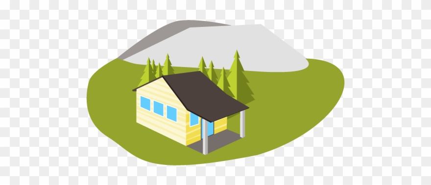 Land Clipart Hill - House - Png Download
