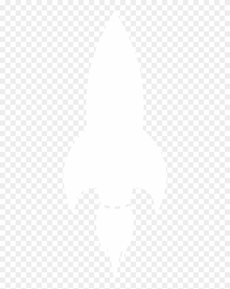 Rocket Ship Silhouette By Paperlightbox - Rocket White Silhouette Clipart