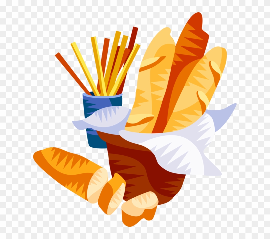 Vector Illustration Of European Cuisine French Baguette Clipart