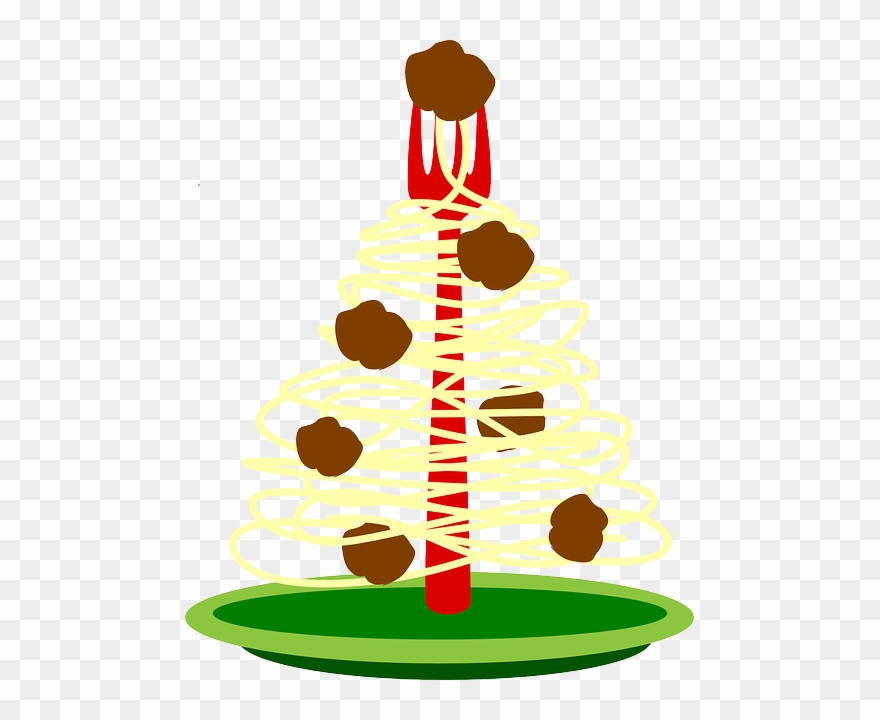 Food, Plate, Spaghetti, Tree, Christmas, Holiday, Fork - Spaghetti Christmas Tree Clipart