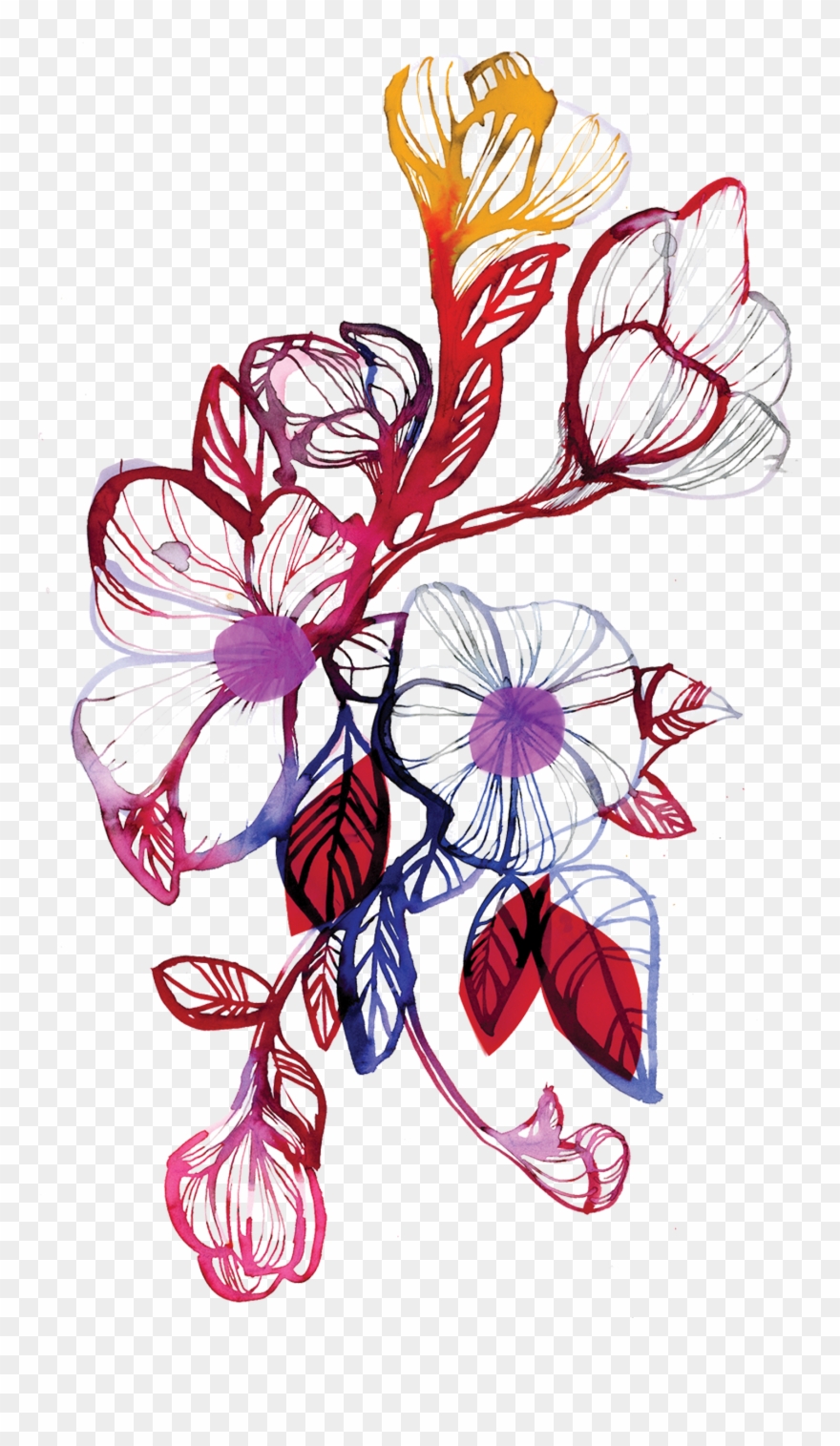 Tattly Floral Flourish Stina Persson 00 V=1531940314 - Tatouage Png En Couleur Clipart