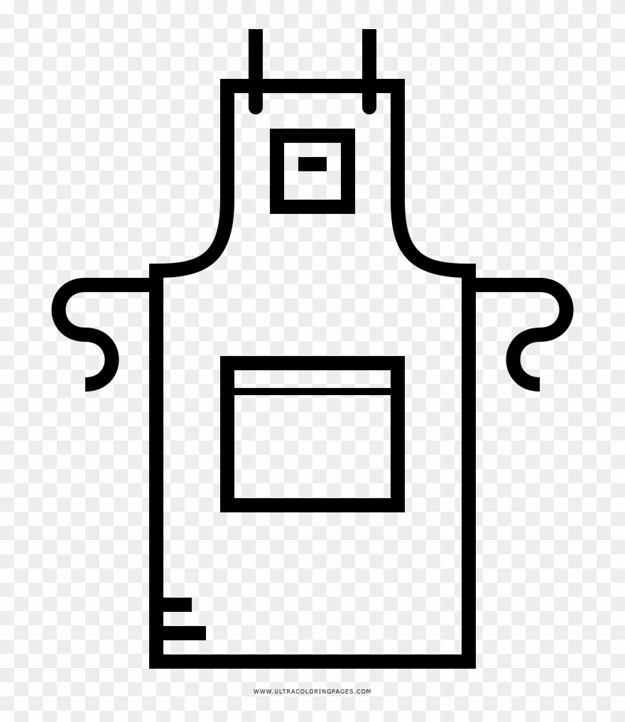Apron Coloring Page - Delantal Para Colorear Clipart